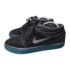 Nike SB Skateboarding Mens 9.5 Stefan Janoski Mid Suede Black Blue Sneakers
